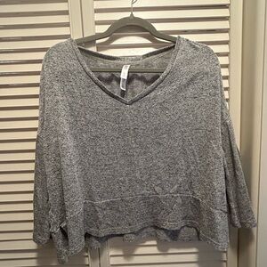 Gilligan & O'Malley Heather Gray V-Neck Sweatshirt